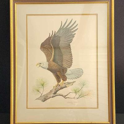Albert Earl Gilbert "American Bald Eagle" Print, Signed & Dated 1976 