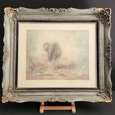 Betty Allison Signed & Numbered Print (871/1000) - Dramatic Elephant Scene 