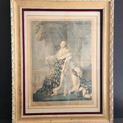 Huge Framed Historical Print: Louis XVI, "Roi des Francais" - Letter of Authenticity!