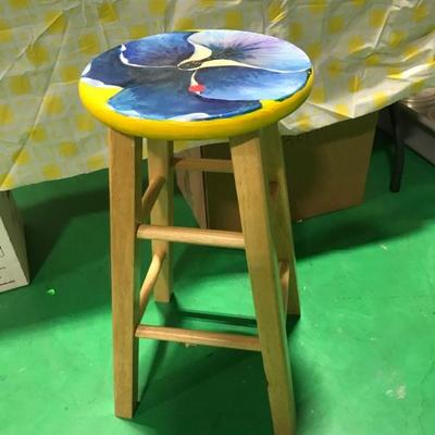 Hand Painted Kitchen Stool