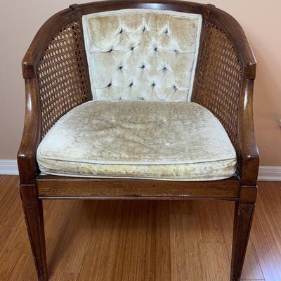 French Country Cane And Wood Side Chair