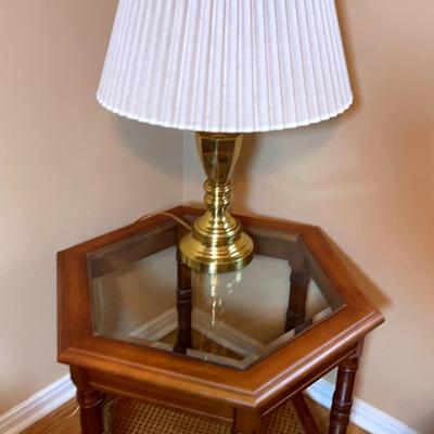 Hexagon End Table And Lamp