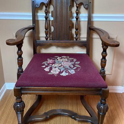 Antique 20th Century Jacobean Style Arm Chair 