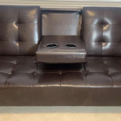 Faux Leather Sleeper Sofa/Futon 