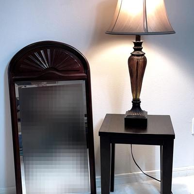 Lamp, End Table, And Mirror 