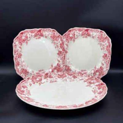 Strawberry Fair - (2) Serving Plates And Serving Platter
