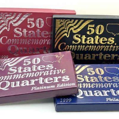 1999 50 States Commemorative Quarters-Denver Mint, Gold, Platinum & Philadelphia
