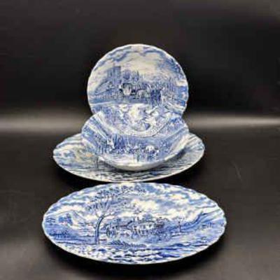 Myott Royal Mail - (2) Bowls And (2) Staffordshire Ware Wide Plates
