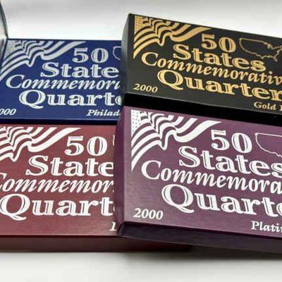 2000 50 States Commemorative Quarters-Denver Mint, Gold, Platinum & Philadelphia
