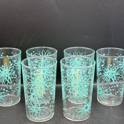 (6) Mid Century Modern Atomic Drinking Glasses
