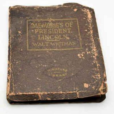 Miniature Library Memories Of President Lincoln Walt Whitman
