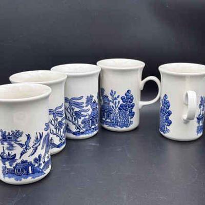 (5) Churchill England Tall Teacups
