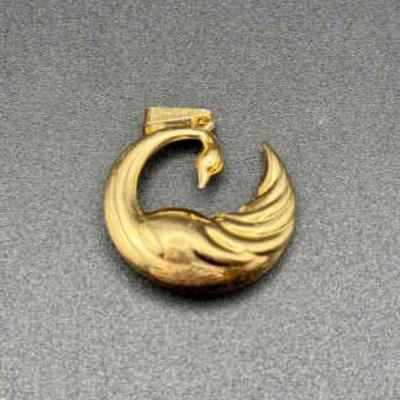 18K Gold Swan Pendant
