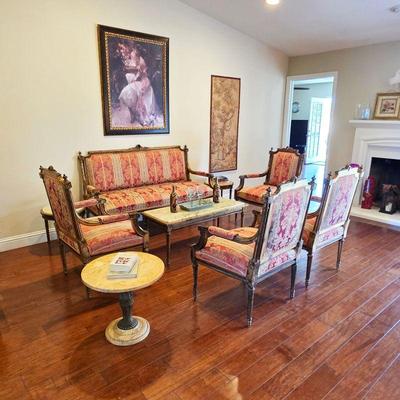 Antique 19th century King Louis XVI salon parlor suite set