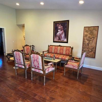 Antique 19th century King Louis XVI salon parlor suite set