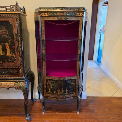 Antique 19th century Chinoiserie curio cabinets