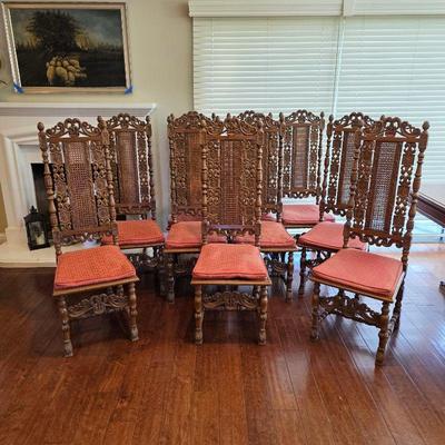 Antique 19th Century French Victorian Dining Chairs Set of 10