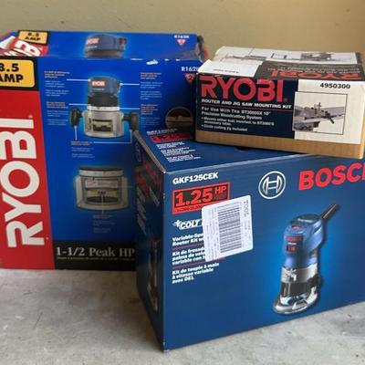 Router Pair (Ryobi And Bosch)