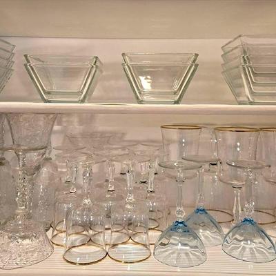 Vintage Crystal Stemware & Glass Dishes 