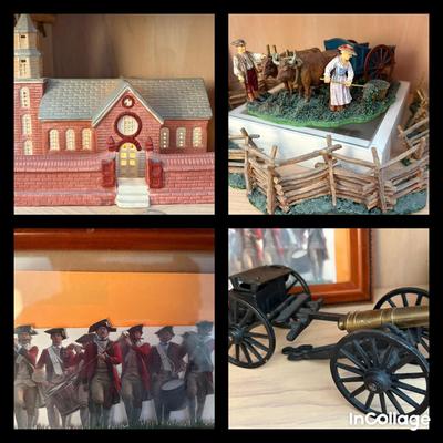 Williamsburg Collectible Village-Burton Parish Church, Cast Cannons, Colonial Farmers 