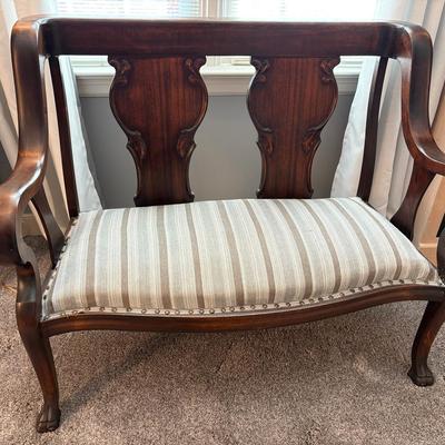 Vintage Parlor Settee-Ball & Claw Feet