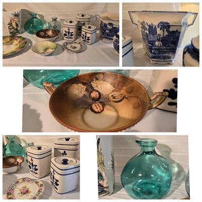 Vintage Staffordshire China, Handmade Glass, Antique Dishes