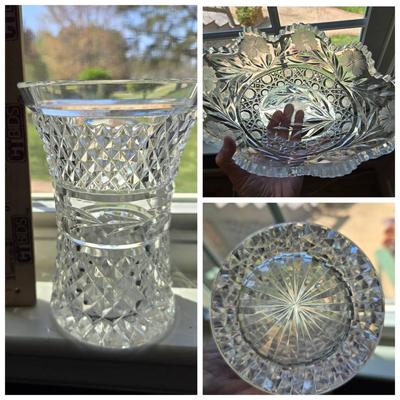 Waterford Crystal Vase, Vintage Glass Bowls