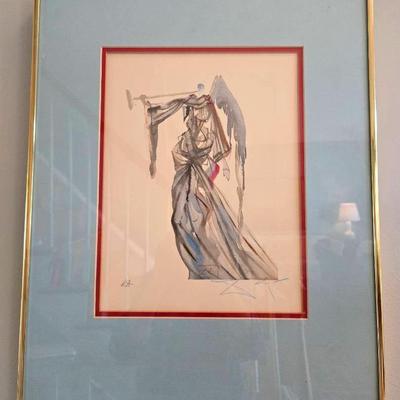 Salvador Dali Signed Lithograph Art Angel Of The Sun