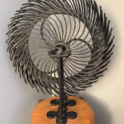 Metal Sunburst Kinetic Sculpture By Charles Ringer 1979