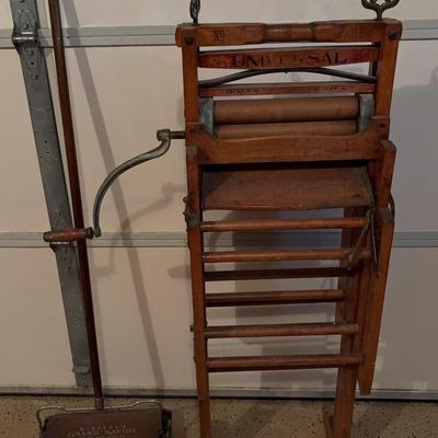 Antique American Wringer Co. Double Tub Wash Stand & Bissel Sweeper 