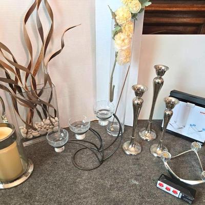 Contemporary Decor Vases, Candle Holders, Belgian Glass