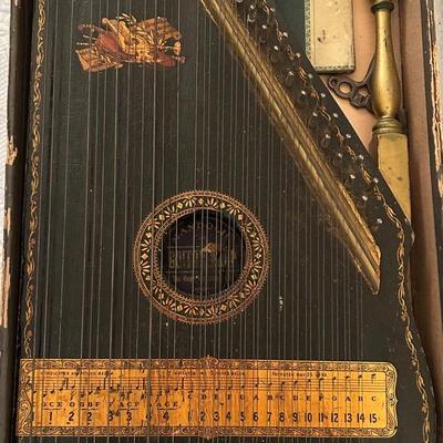 Antique 1866 Mandolin Guitar Harp