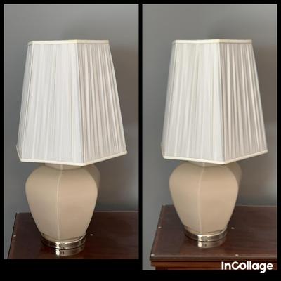 Pair Of Hexagon Lamps 