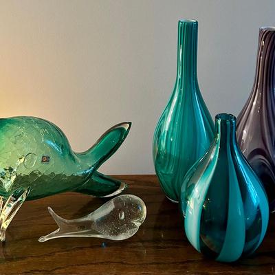 Blenko And Crate And Barrel Art Glass