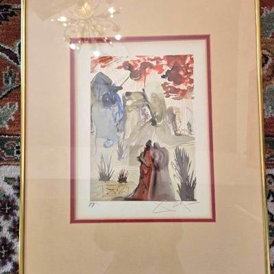 Salvador Dali Signed Lithograph Art Divine Forest