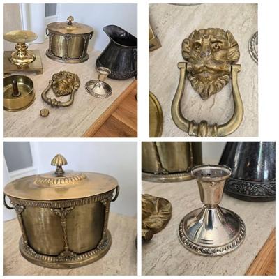 Vintage Brass, Weighted Sterling Silver, Antique Pitcher