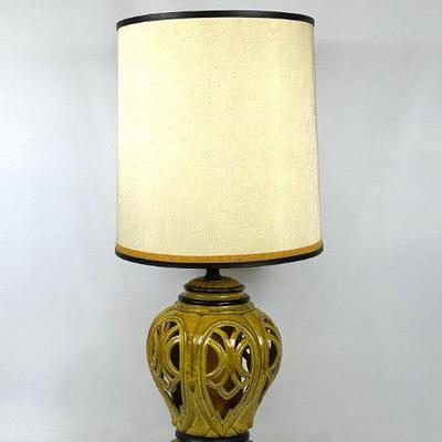 Large Mid Century Modern Table Lamp with Nightlight