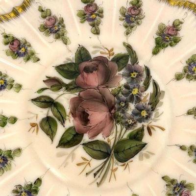 Antique Charleton Crown Tuscan Pink Milk Glass Platter