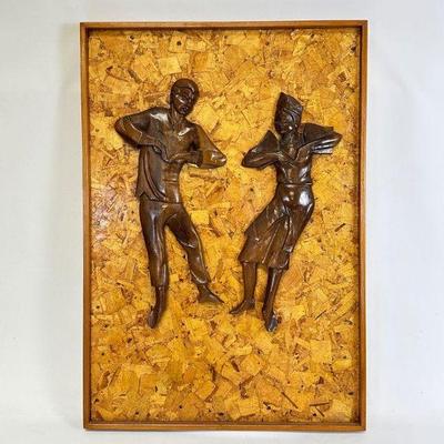 Vintage Mid Century Hand Carved Wood Dancers