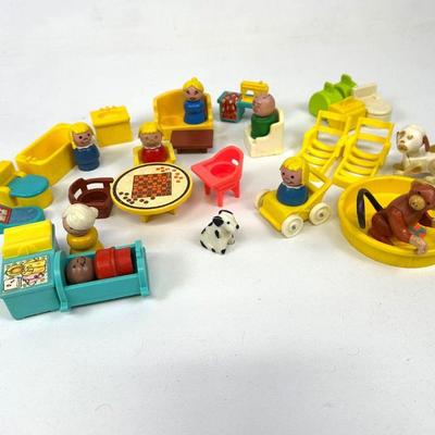 Vintage Fisher-Price Playskool Little People with Furniture