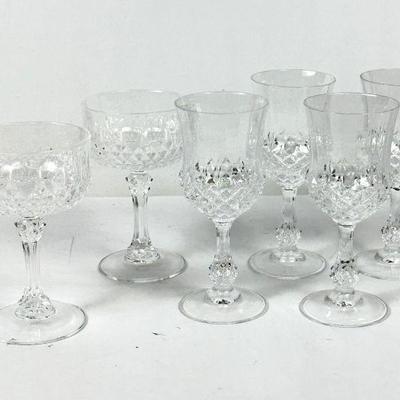 Vintage Cristal D’Arques Longchamp Crystal Glassware - 6 Pieces