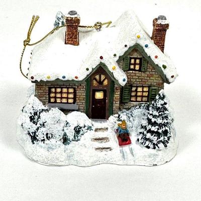 Vintage Thomas Kinkaid Illuminated House Christmas Ornaments 