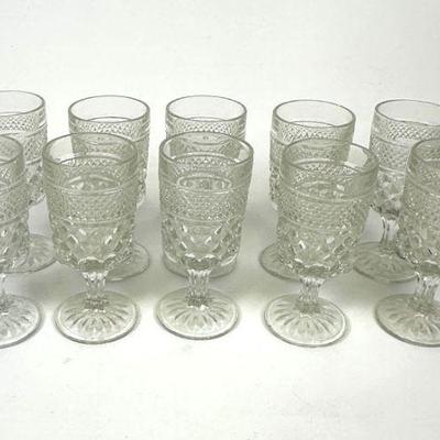 Vintage Anchor Hocking Wexford Glass Goblets - Set of 10
