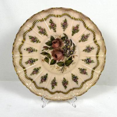 Antique Charleton Crown Tuscan Pink Milk Glass Platter