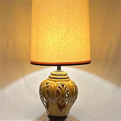 Large Mid Century Modern Table Lamp with Nightlight