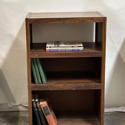 Vintage Wood Bookcase - Walnut Finish