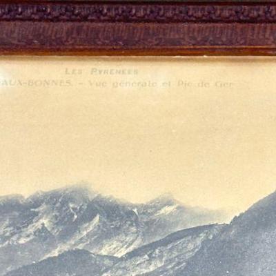 Antique Photo and Frame - "Les Pyrénées"
