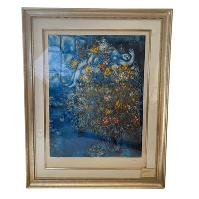 Marc Chagall "Woman Flying Through Bouquet" Lithograph 206/500