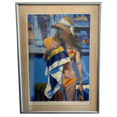 Howard Behrens "Woman At Beach" Serigraph 110/275
