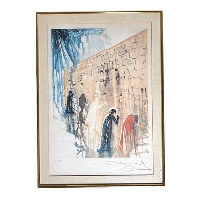 Salvador Dali "Wailing Wall" Embossed Colored Lithograph 42/65 w/ appraisal